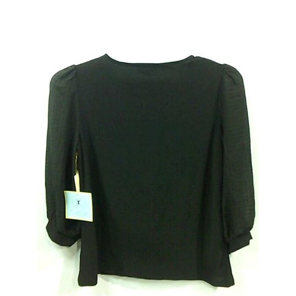 Cece Womens SPRING ITEMS Relaxed Fit Pull On Blouse, Black, Size X-Small - Picture 3 of 3